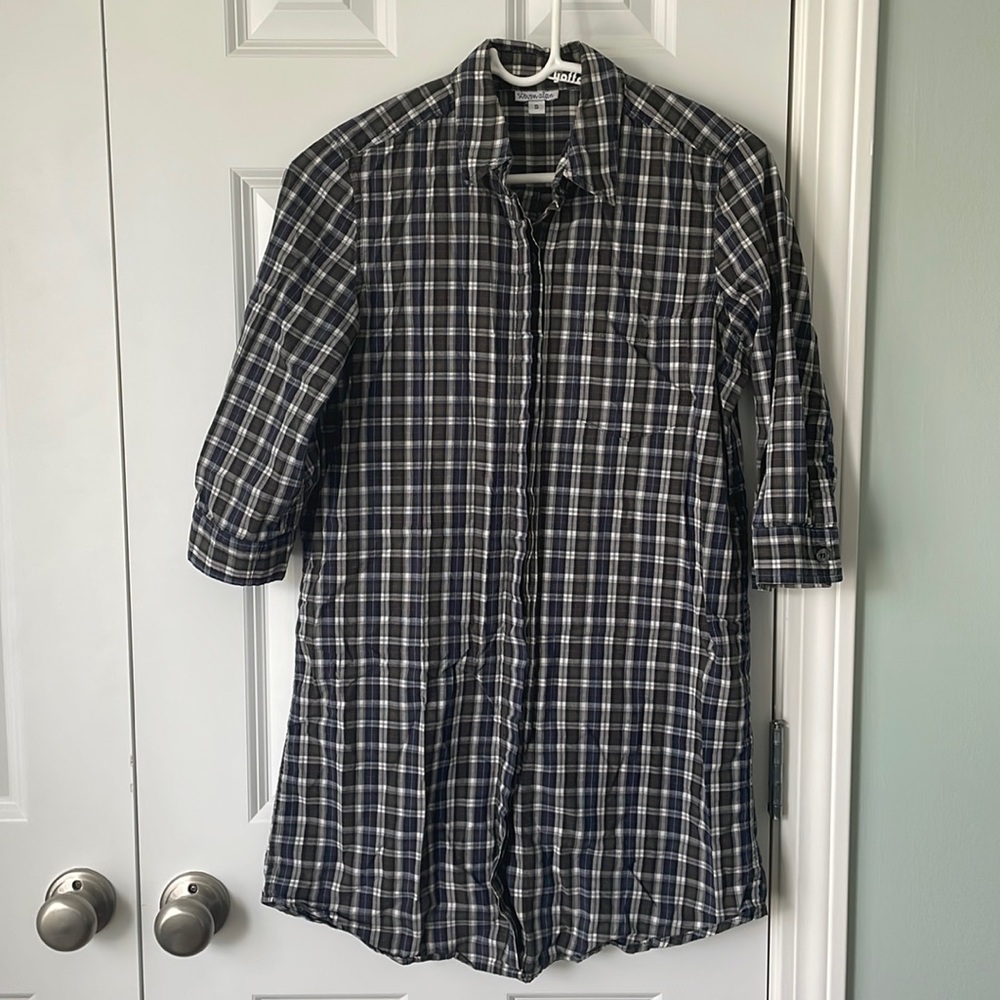 Steven Alan Plaid Shirtdress Button Up Small